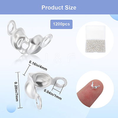 1200Pcs Brass Bead Tips KK-SP0001-93S-1