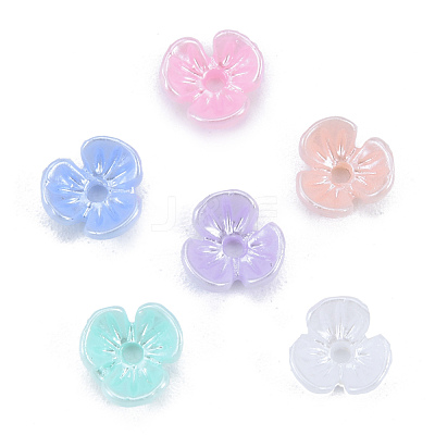 Resin Imitation Pearl Bead Caps RESI-N036-01A-1