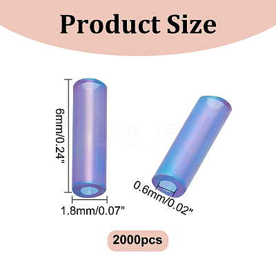 2000Pcs Glass Bugle Beads SEED-HY0001-14A-1