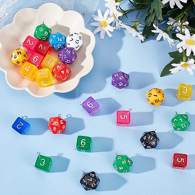 28Pcs 2 Style Acrylic Pendants OACR-PH0001-83-1