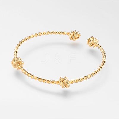 Brass Twisted Cuff Bangle BJEW-P168-F06-1