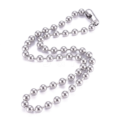 Non-Tarnish 304 Stainless Steel Ball Chain Necklace NJEW-G340-05P-03-1