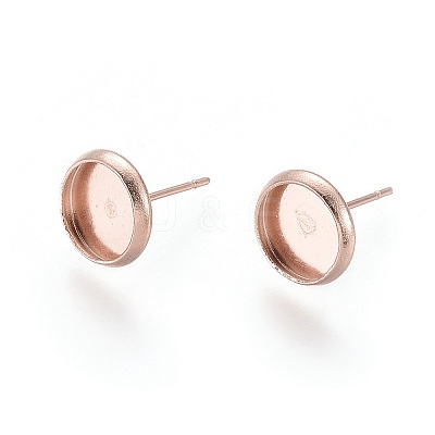 304 Stainless Steel Stud Earring Settings LS-STAS-K131-B-01RG-1