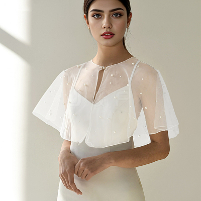 Polyester Gauze Bridal Shawl AJEW-ME0002-74A-1