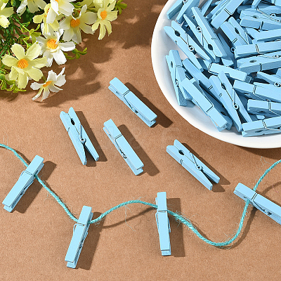 50Pcs DIY Wood Photo Paper Craft Clips AJEW-SP0003-43B-1