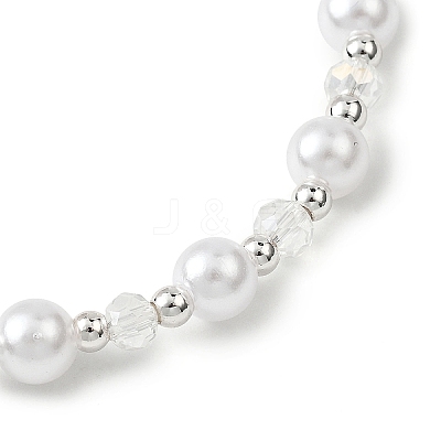 Round ABS Plastic Imitation Pearl Beads Bracelets BJEW-JB12838-1