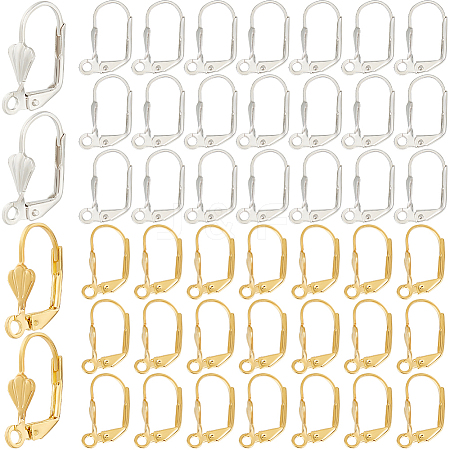 SOFPLATE 200Pcs 2 Colors Brass Leverback Earring Findings KK-SP0001-03-1