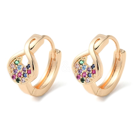 Rack Plating Brass Micro Pave Colorful Cubic Zirconia Hoop Earrings for Women EJEW-P238-05KCG-1