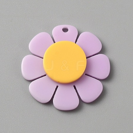 Opaque Resin Pendants LS-RESI-WH0029-46B-03-1