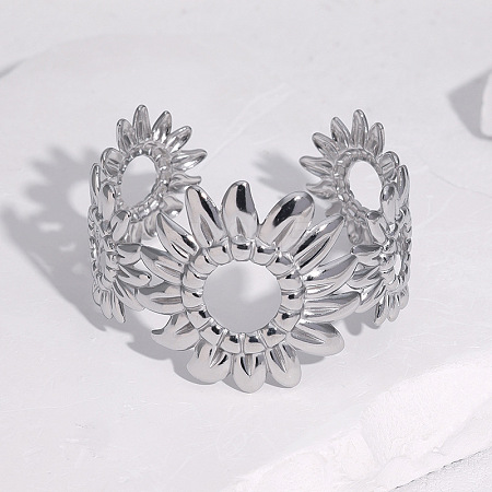 304 Stainless Steel Cuff Bangles for Women FS-WGBD327-01-1