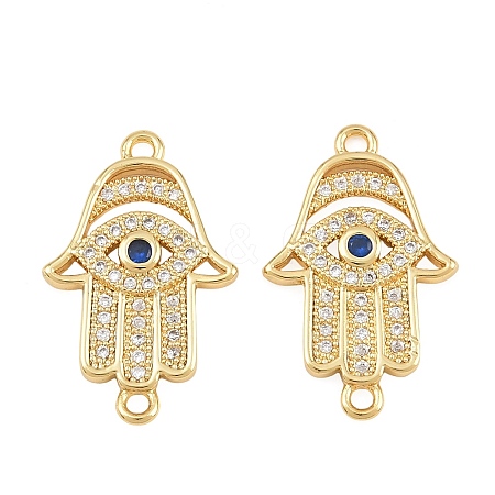 Brass Micro Pave Marine Blue Cubic Zirconia Connector Charms CU-CBAB719-07G-B-1