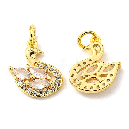 Rack Plating Brass Micro Pave Cubic Zirconia Pendants LS-KK-D036-18G-1