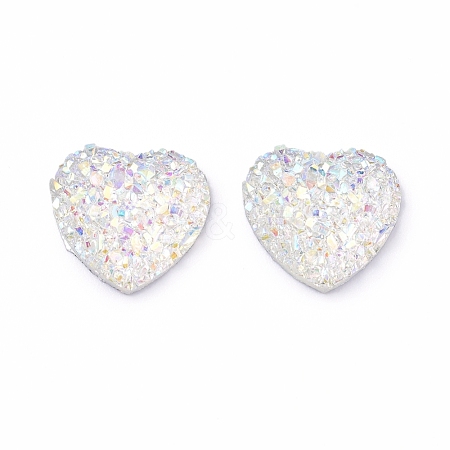 Shining Druzy Resin Cabochons RESI-WH0008-30K-1