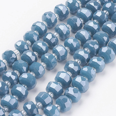 Electroplate Opaque Glass Beads Strands EGLA-J146-PL8mm-A02-1