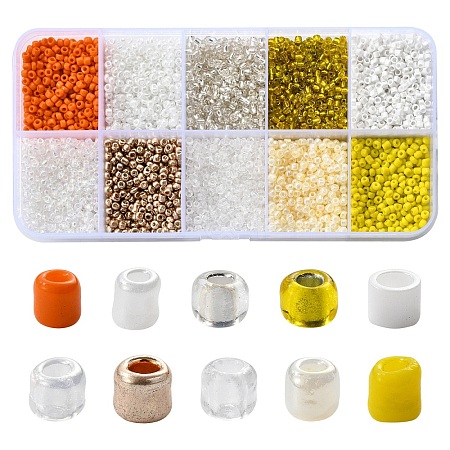 100G 10 Colors Glass Seed Beads SEED-YW0002-89E-1