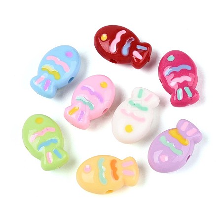 Opaque Acrylic Beads OACR-N152-08-1