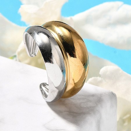 304 Stainless Steel Open Cuff Rings for Unisex RJEW-R010-06G&S-1