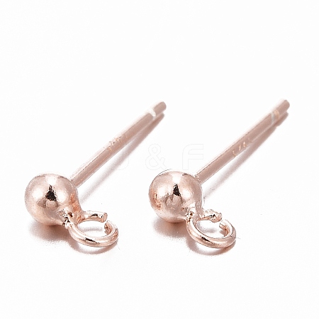 925 Sterling Silver Ear Stud Findings STER-K167-042A-RG-1