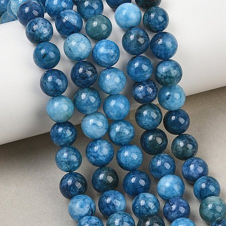 Natural Dyed White Jade Beads Strands GG-CBAEB22-B01-8mm-10-1