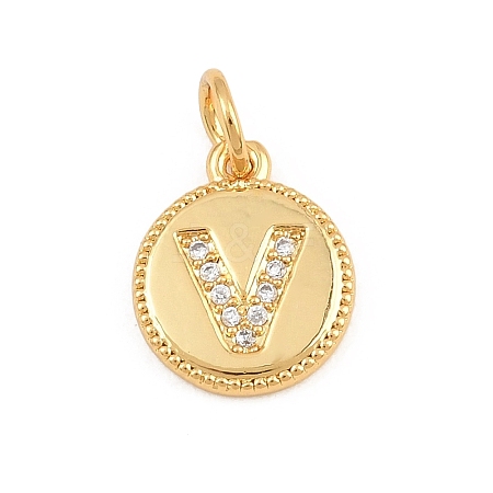 Brass Micro Pave Clear Cubic Zirconia Charms CU-CBA56CE-12G-V-1