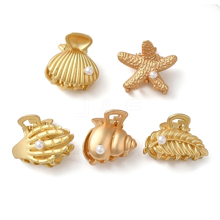 5Pcs 5 Styles Ocean Theme Alloy Claw Hair Clips MRMJ-P018-01MG-1