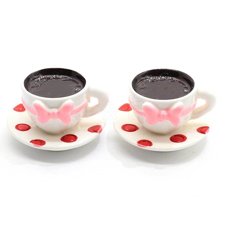 10Pcs Resin Coffe Cup with Bowknot Miniature Dollhouse PW-WGCC35F-01-1