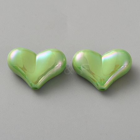 Electroplate Opaque Acrylic Beads MACR-WH0010-38G-1