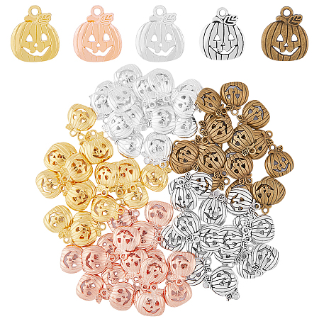 HOBBIESAY 80Pcs 5 Colors Alloy Pendants FIND-HY0002-48-1