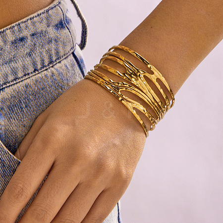 304 Stainless Steel Wide Cuff Bangles WGF735A-03-1