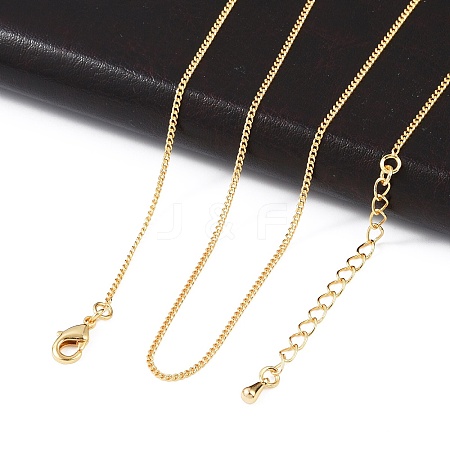 Long-Lasting Plated Brass Curb Chain Necklaces X-NJEW-K112-07G-NF-1
