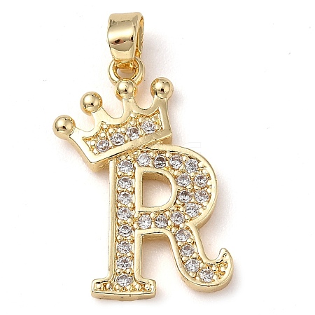 Rack Plating Brass Micro Pave Cubic Zirconia Pendants KK-D535-01R-RS-1