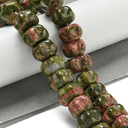 Natural Unakite Beads Strands G-G142-A09-01-1