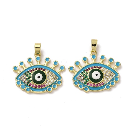 Brass Micro Pave Cubic Zirconia Pendants KK-F903-08G-02-1