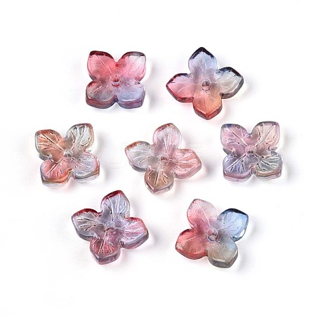 Baking Paint Transparent Glass Bead Caps DGLA-N014-04F-1