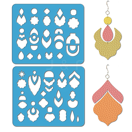 2Pcs 2 Style Acrylic Earring Handwork Template DIY-WH0573-002-1