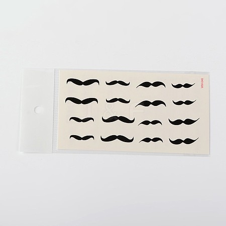 Mixed Moustache Shapes Body Art Removable Fake Temporary Tattoos Paper Stickers X-AJEW-O010-05-1