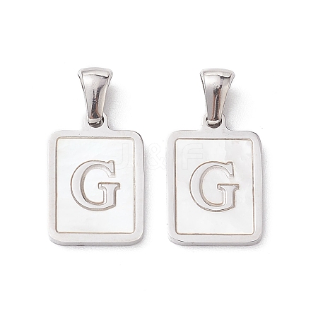 304 Stainless Steel Pave Shell Pendants STAS-G327-01P-G-1