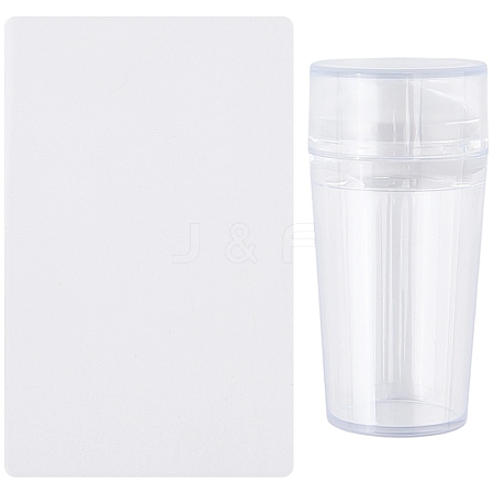 Plastic Nail Art Stamper Scraper with Cap MRMJ-CP0001-53-1
