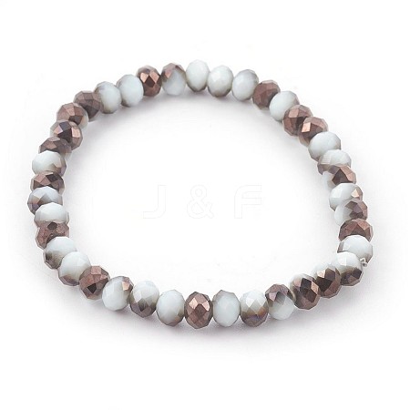 Electroplate Glass Beads Stretch Bracelets BJEW-JB04021-01-1