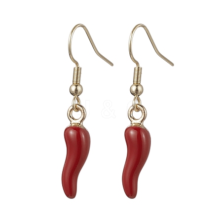 Alloy Enamel Chili Dangle Earring EJEW-JE05762-1