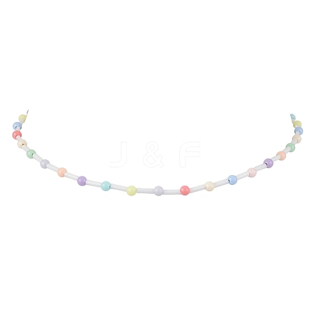 Acrylic and Glass Round Bead Necklaces NJEW-JN04876-1