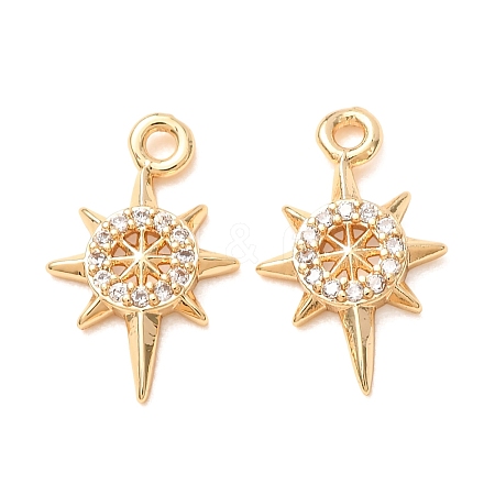 Brass Micro Pave Clear Cubic Zirconia Pendants CU-K002-27B-G-1