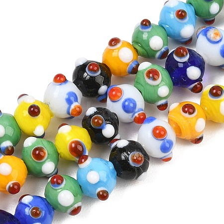 Handmade Bumpy Lampwork Beads Strands LA-CBA05D6-01-01-1
