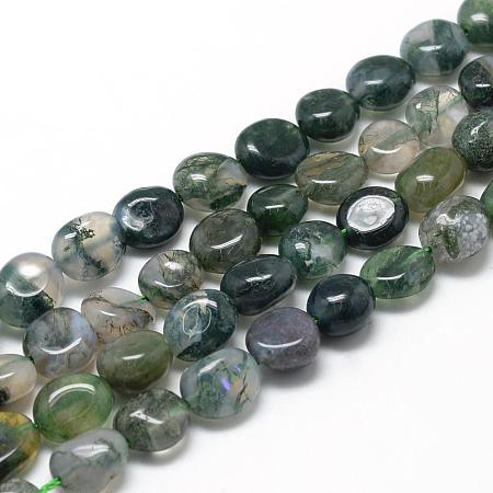 Natural Moss Agate Beads Strands G-R445-8x10-01-1