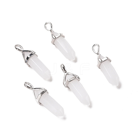 Natural White Jade Pointed Pendants G-K329-51P-1