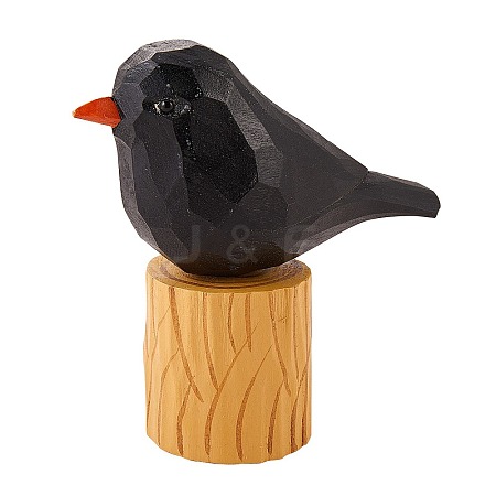 Wooden Birds and Tree Stump Ornaments JX727A-1