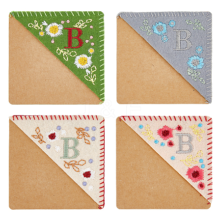 4Pcs 4 Style Felt Embroidery Bookmarks FIND-HY0003-46B-1