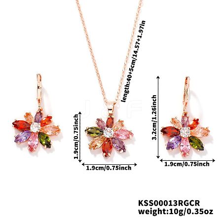 Colorful Glass Flower Jewelry Set XQ2412-1