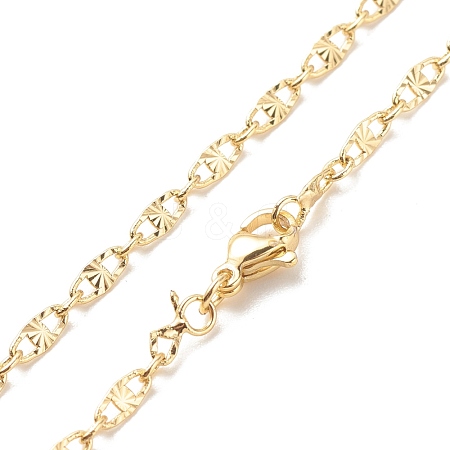 Brass Oval Link Chains Necklace for Women NJEW-P265-25G-1