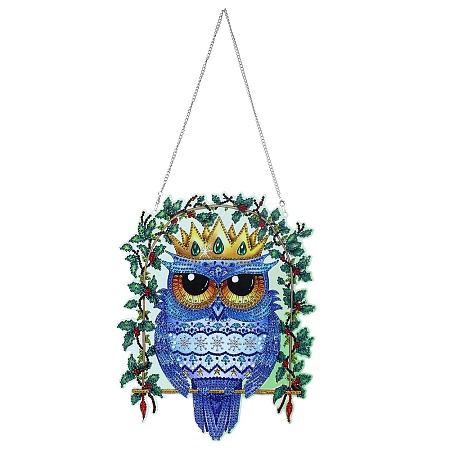 Owl Wreath DIY Diamond Painting Door Window Hanging Decoration Kits PW-WG18875-01-1